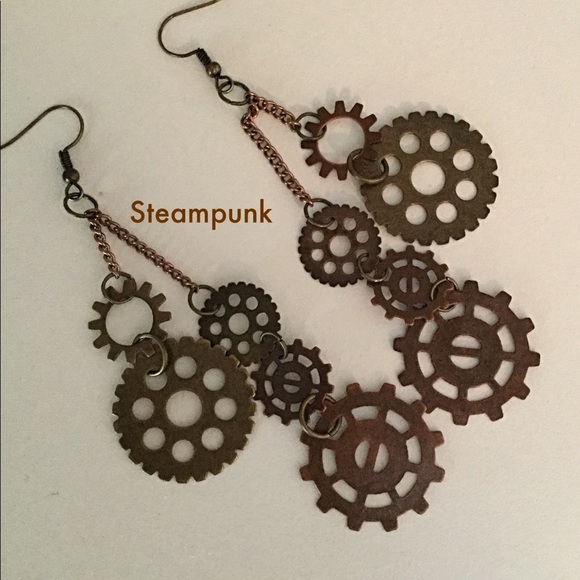 Steampunk Earrings, Unique Earrings, One Of a Kind - Picture 4 of 8